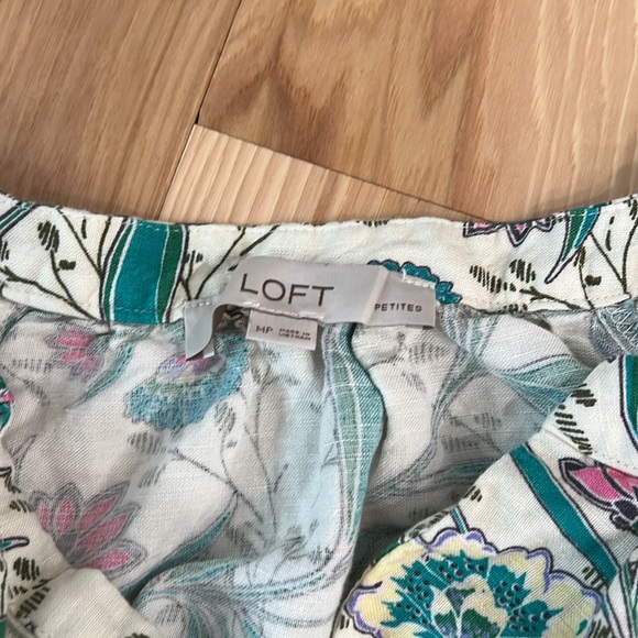LOFT Floral midi dress with belt - worn once! - Picture 2 of 2